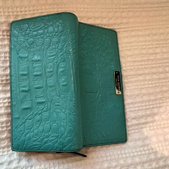 Turquoise Kate Spade Bi Fold Wallet - Picture 2 of 5